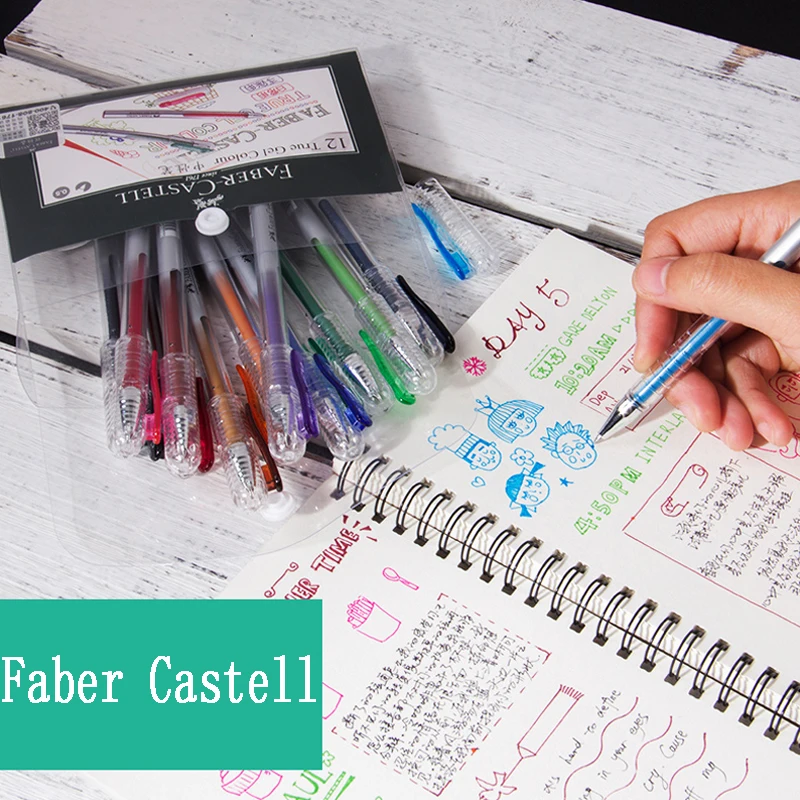 Faber Castell настоящий гелевый цвет 12 цветов нейтральная ручка на водной основе 0,5 мм набор эскизов для художественных студентов