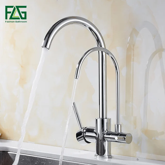 Special Price FLG Filter Kitchen Faucet Deck Mounted Kitchen Mixer Sink Tap 360 Rotation with Water Purification Features Mixer Taps 1023-33YM