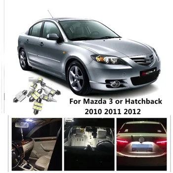 

JGAUT 9pcs White Car LED Light Bulbs Interior Package Kit For Mazda 3 SEDAN 2010-2012 Dome Lights License plate light Map