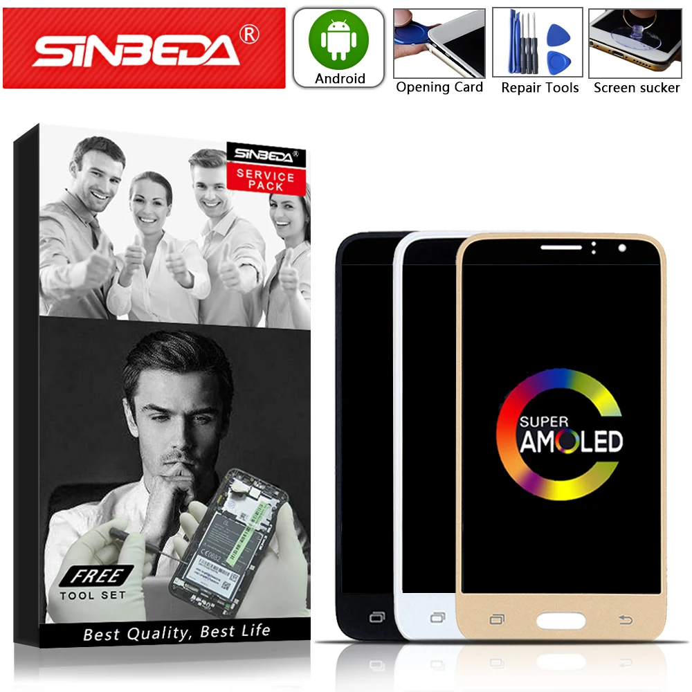 

AMOLED 4.3" Sinbeda For SAMSUNG Galaxy J110 LCD Display Touch Screen Digitizer For SAMSUNG J1 Ace LCD J110H J110F J110 Display