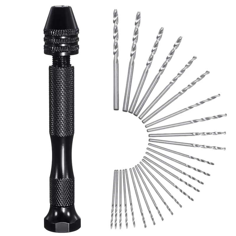 

Hand Drill Bit Set 26Pc Manual Drill Set Precision Pin Miniature Mini Twist Drill For Metal Wood, Jewelry, Exquisite Handwork,