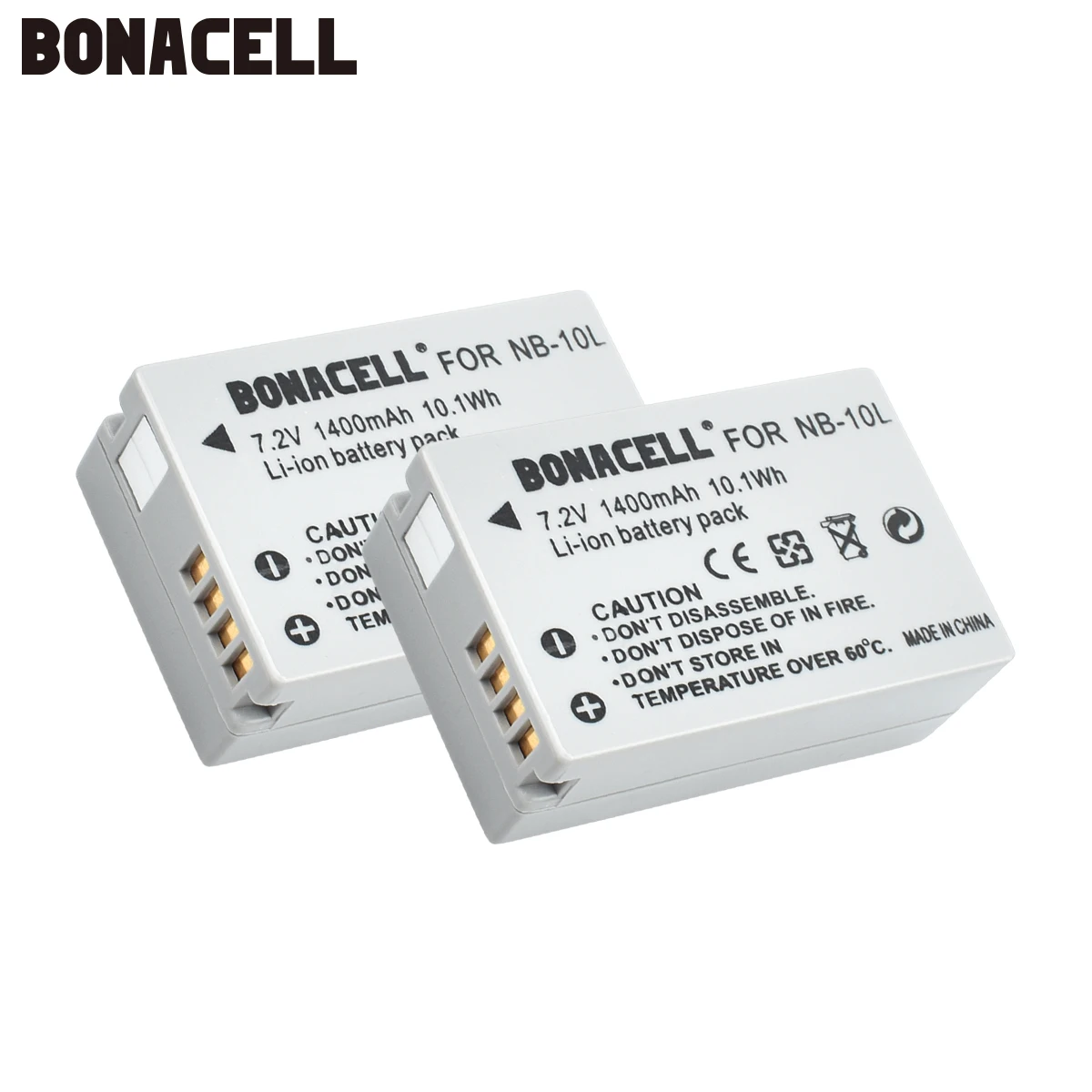 Bonacell 7,2 V 1400 мА/ч, NB-10L NB10L NB 10L батареи для Canon G1X G15 G16 SX40HS SX50HS SX60HS SX40 SX50 SX60 HS Bateria L10 - Цвет: 2 Pack Battery