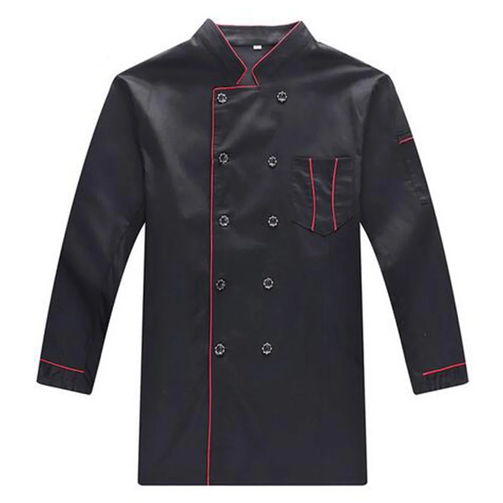 BLACK//WHITE UNISEX CHEF JACKET HOTEL RESTURANT KITCHEN HIGH QUALITY UNIFORM