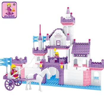 

AUSINI Girls Dream Princess series Swan Castle Building Blocks Set Kids DIY Educational Creative Model Bricks Toys for children