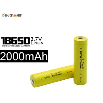 

4pcs/lot Cheap Kingwei 18650 Yellow 2000mah Rechargeable 3.7V Li-ion Battery For Powerbank Flashlight e-Book Toy