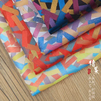 

Jacquard brocade fabric fabric color strip candy bag cushion packaging pillow handmade diy cloth 90cm wide 200g / m