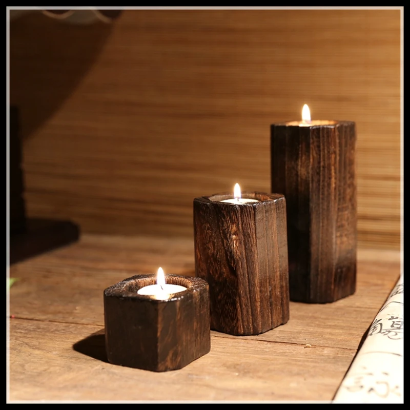 Wooden Candlestick Candle Holder Wedding Candlestick Party Table Decors Gifts