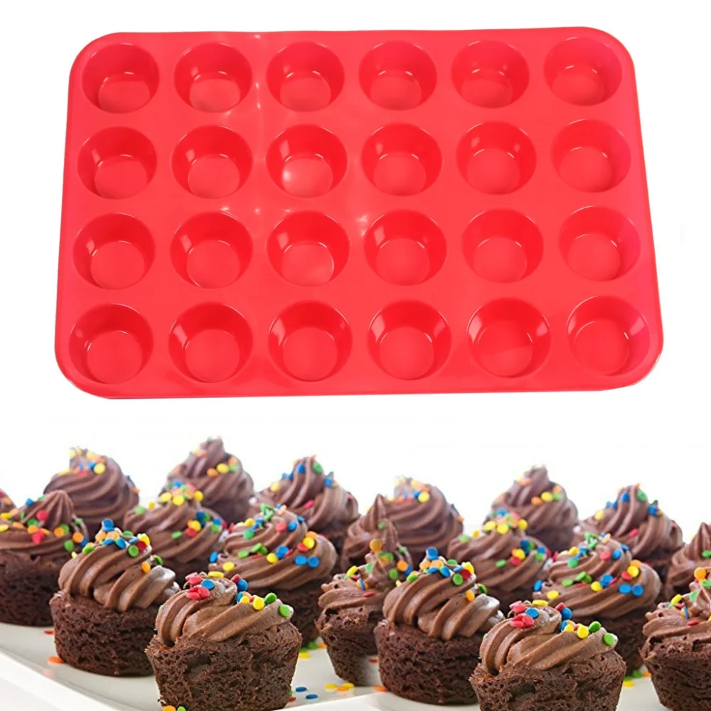 domein proza afbetalen 24-Cup Non-stick Siliconen Bakvorm Voor Muffins, Cupcakes En Mini Cakes -  AliExpress