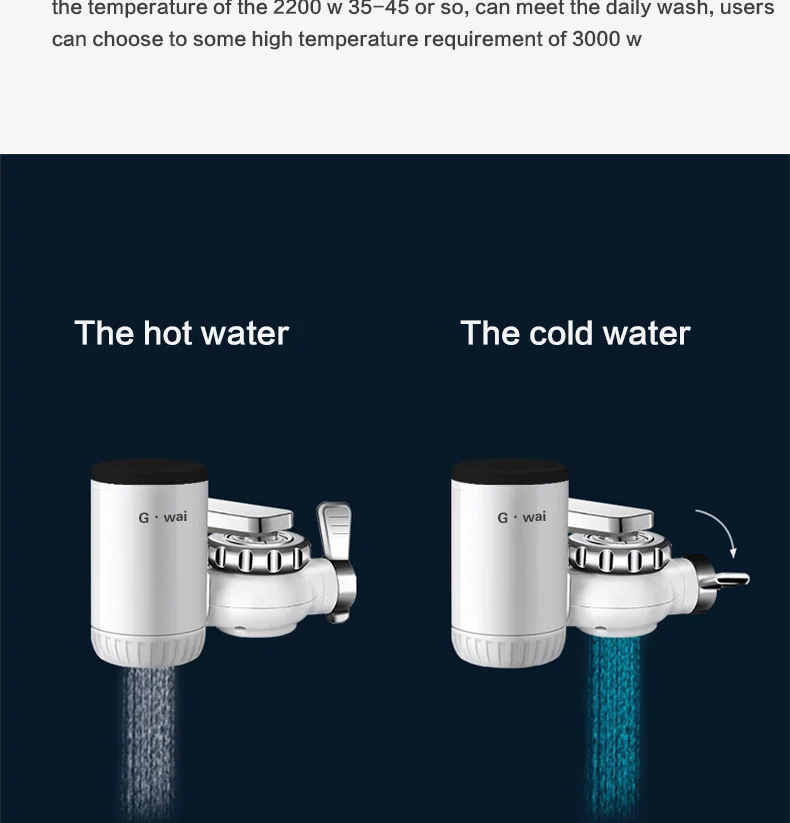GWAI Электрический инстанд водонагреватель кран Кухня Мини портативный водонагреватель кран Durchlauferhitzer Wasserhahn DRS-S30W708