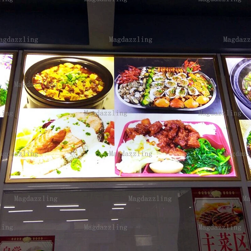 3PCS Indoor Wall Hang Aluminum Snap Frame LED Backlit Menu Light Boxes