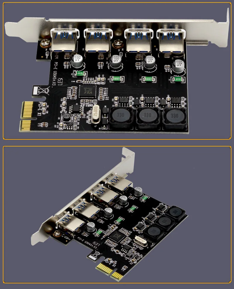 U3V PCI Express Post Card PCI-E USB 3,0 адаптер карта 4 порта 5 Гбит/с PCIE карта расширения добавить на карту для системы Windows