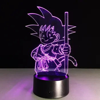 

3D Night Light Dragon ball Lamp Acrylic USB Rechargeable Colorful Son Goku luminaria Touch Sensor 3D Lamp for kids Children