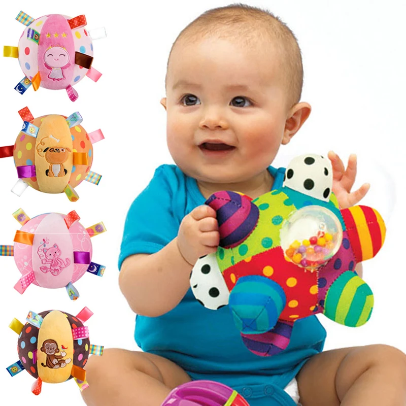 Cute Baby Rattle Ball Toys Plush Soft Cloth kids Baby Boy Girl Mobile