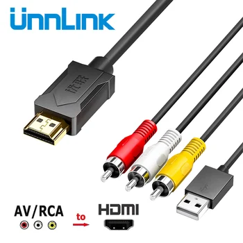 

Unnlink RCA/AV to HDMI Cable Converter Composite CVBS to HDMI Adapter with audio 1080P@60Hz NTSC/PAL for old set-top box DVD VCD