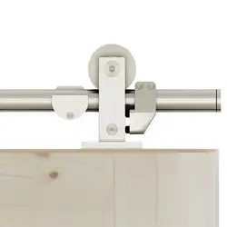 DIYHD 5.5FT Нержавеющая сталь Топ монтируется Bi-parting раздвижные сарай шкаф деревянная дверь трек оборудования Комплект
