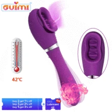 GUIMI Heating Dildo Tongue Vibrator Lick Oral Sex Nipple Sucker G-spot Massage Clitoris Stimulation Vagina Tight Adult Sex Toys