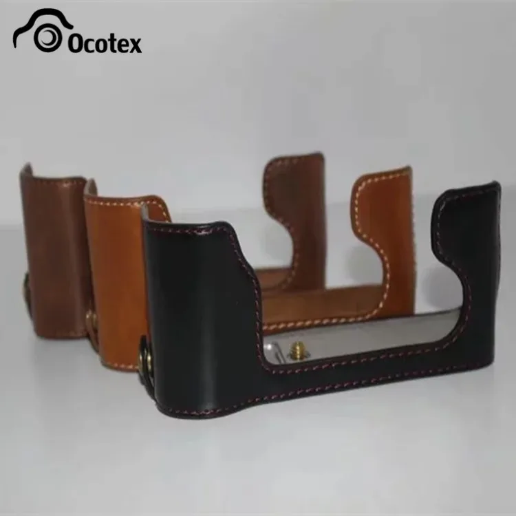 Ocotex PU кожаная сумка для цифровой камеры чехол Fuji X E1 E2 XE1 XE2 половина тела Нижняя