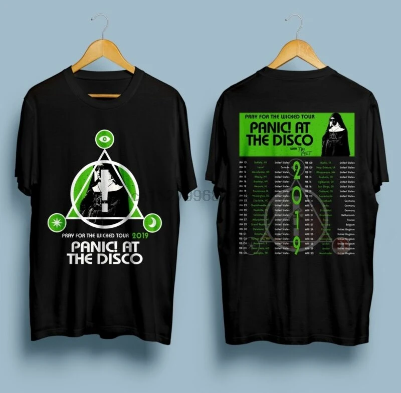 Новый Паника! На дискотеке молятся за злой Тур 2019 футболка S-5XL | Мужская одежда