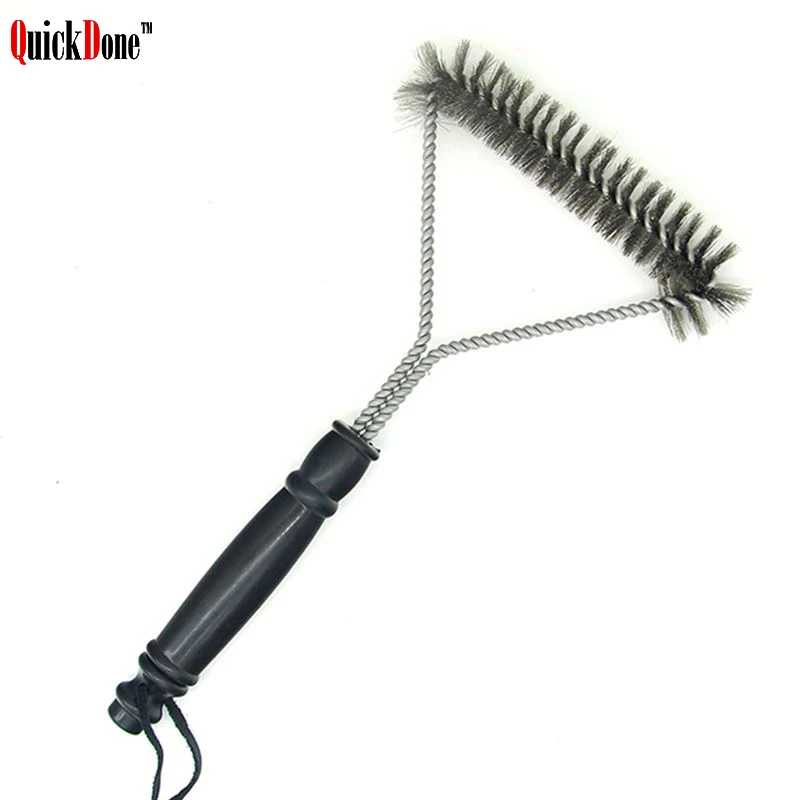 QuickDone Barbecue Grill BBQ Brush Stainless Steel Wire Bristles