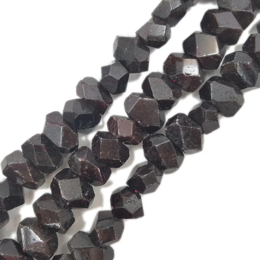 

LiiJi Unique Natural Stone Garnet Faceted Loose Beads Appprox 12x15mm For DIY Jewelry Making approx 39cm