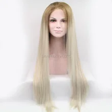 new arrival straight hair weave ombre synthetic wig lace front wigs for american women heat resistant free shipping