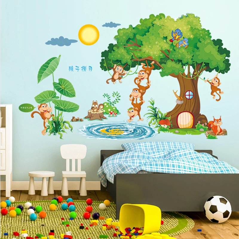 Large wall stickers cute cartoon children room wall stickers nursery kindergarten classrooms the