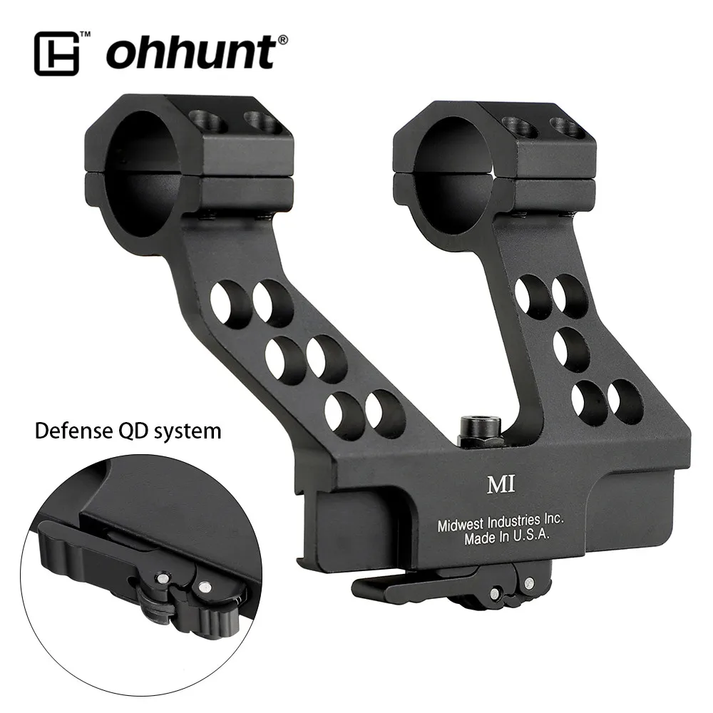 

ohhunt AK Side Rail Scope Mount with Integral 25.4mm 30mm Ring Elite Defense Quick Detach System For AK47 AK74 Black