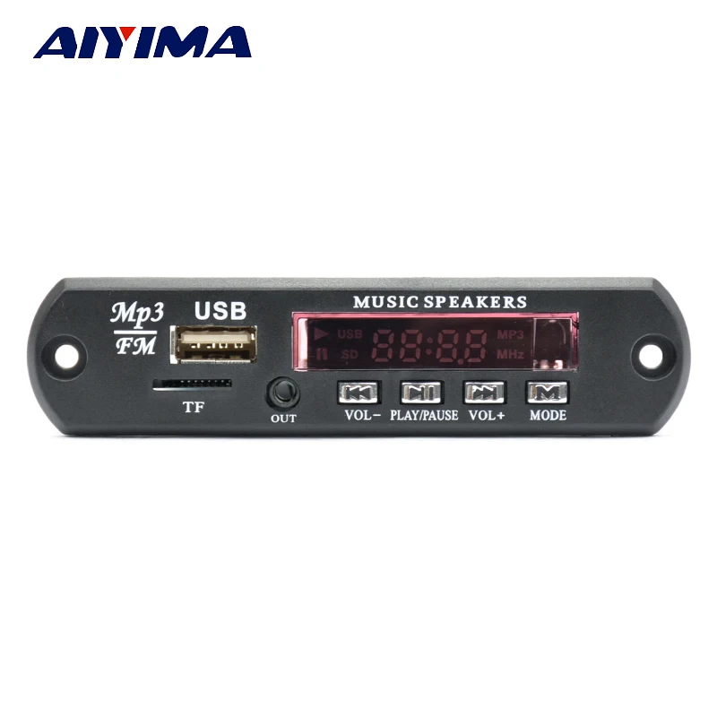 AIYIMA 2,0 канал Bluetooth усилитель доска Стерео 10 Вт* 2 MP3 декодер Поддержка FM APE MP3 WAV, WMA, usb-звуковой интерфейс приложения 12V