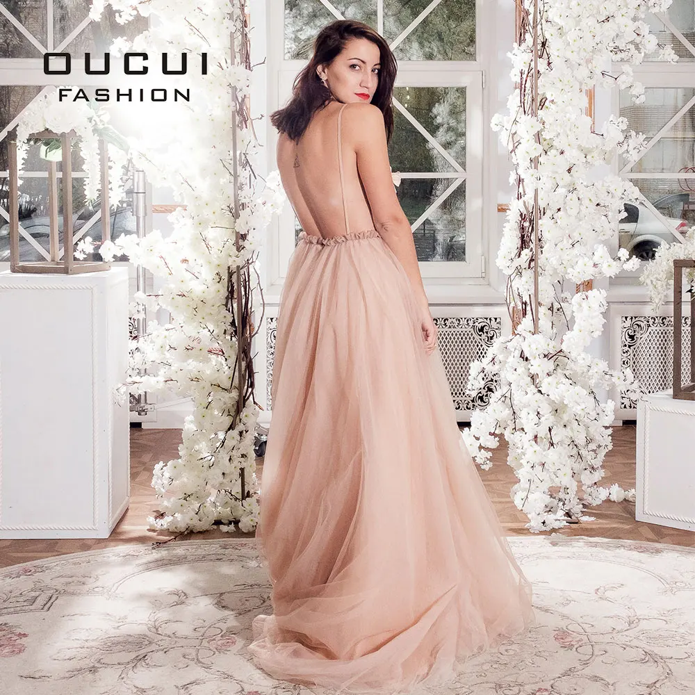 Sexy V Neck Robe De Soiree 2019 Evening Dress Long Prom Dresses Wedding A-Line Lace Flower Special Occasion Ball Gown OL103253