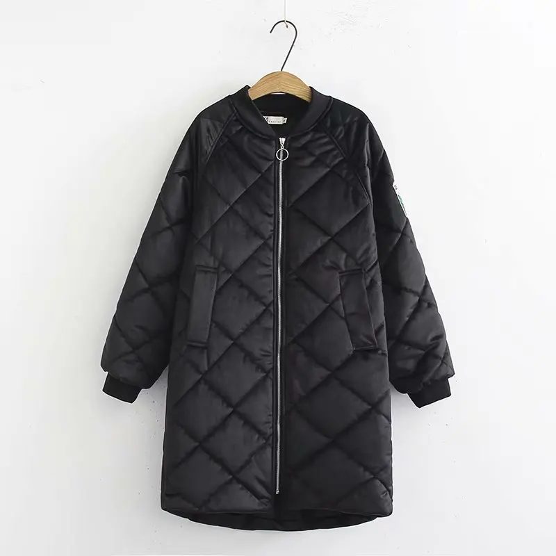 Повседневная бархатная пуховая куртка, Женское зимнее пальто, длинное, плюс размер, однотонная хлопковая парка, Женская Толстая теплая верхняя одежда на молнии, Okd684 - Цвет: black
