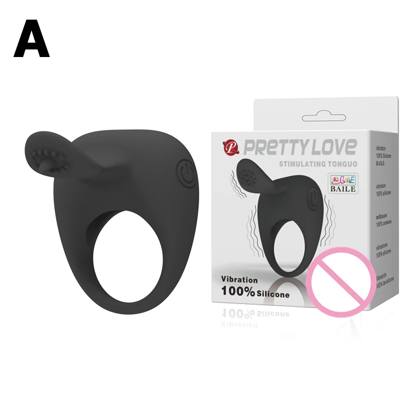 Prettylove Silicone Vibrating Time Delay font b Penis b font font b Rings b font and