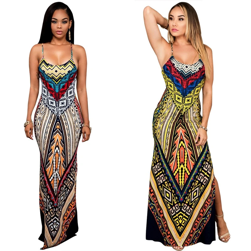 

Sleeveless Women Dress Sexy Tropical Beach Vintage Dresses Boho Casual Lace Up Tunic Draped Size S-2XL Dress C0003