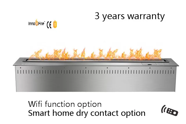 48 дюймов 304# пульт дистанционного управления из нержавеющей стали черный или серебристый Встроенный Электрический биоэтанол настенные камины