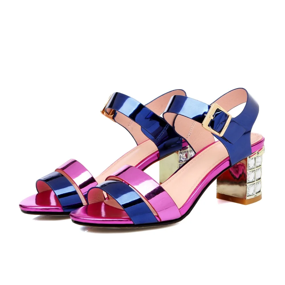 

2016 summer new female leather material metal fish head high heels sandals casual dress sexy high-heeled shoes B0242