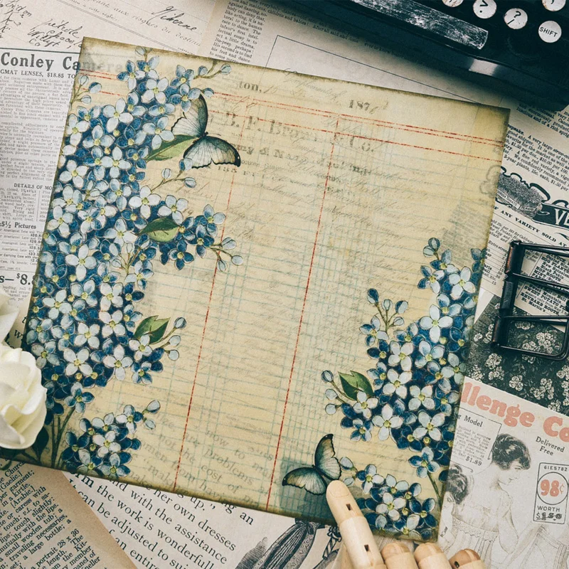 Borboleta do Vintage Material de Fundo Planta Flor Coruja Floresta Retro Carta Selo Pode Escrever Papel Ácido Sulfúrico Adesivo 18pcs - 19 ácido sulfúrico material de fundo adesivo