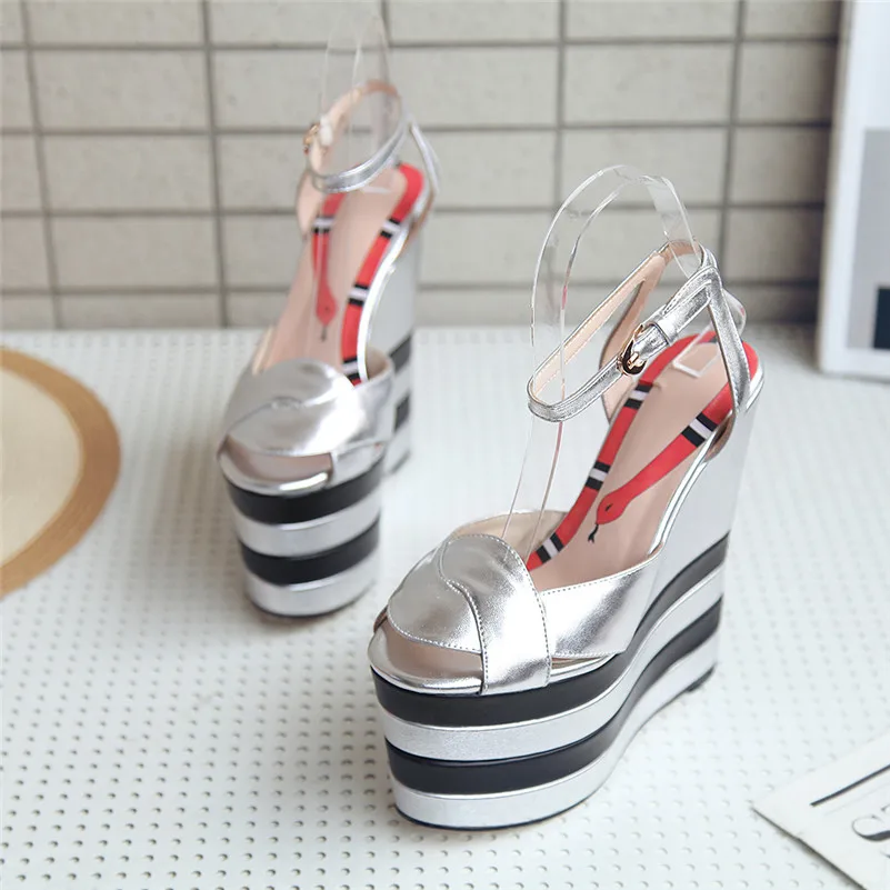 COVIBESCO/Новые фирменные дизайнерские туфли на платформе из искусственной кожи женские босоножки Обувь для ночного клуба с пряжкой женские Вечерние туфли на очень высоком каблуке