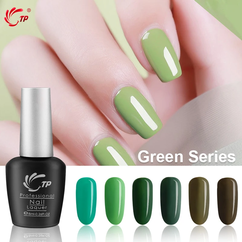 

TP Green Series Nail Gel Varnish Semi Permanent UV Gel System Top Base Coat For Salon professionals High Quality Glue Lacquer