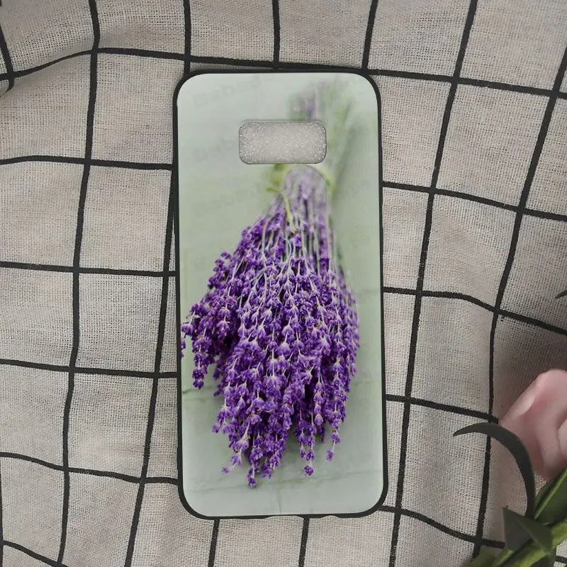 Мягкий чехол для Samsung Galaxy s10 s10plus s9 s8 plus s7 s6edge с узором лавандового и фиолетового