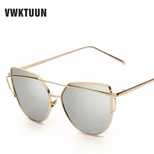 VWKTUUN Twin Beams Sunglasses Women Cat Eye Brand Designer Rose Gold Mirror Sunglasses For Women Reflective Flat Lens Glasses VWKTUUN Twin Beams Sunglasses Women Cat Eye Brand Designer Rose Gold Mirror Sunglasses For Women Reflective Flat Lens Glasses