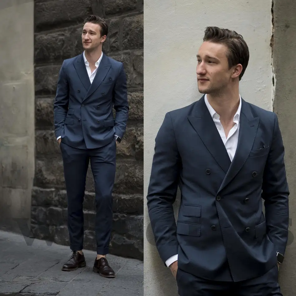 602 Custom Made Mens 2 Pieces Fashion Wedding Suits Formal Groom Best Man Custom Made Slim Fit Groom Tuxedos (Jacket+Pants) Z602