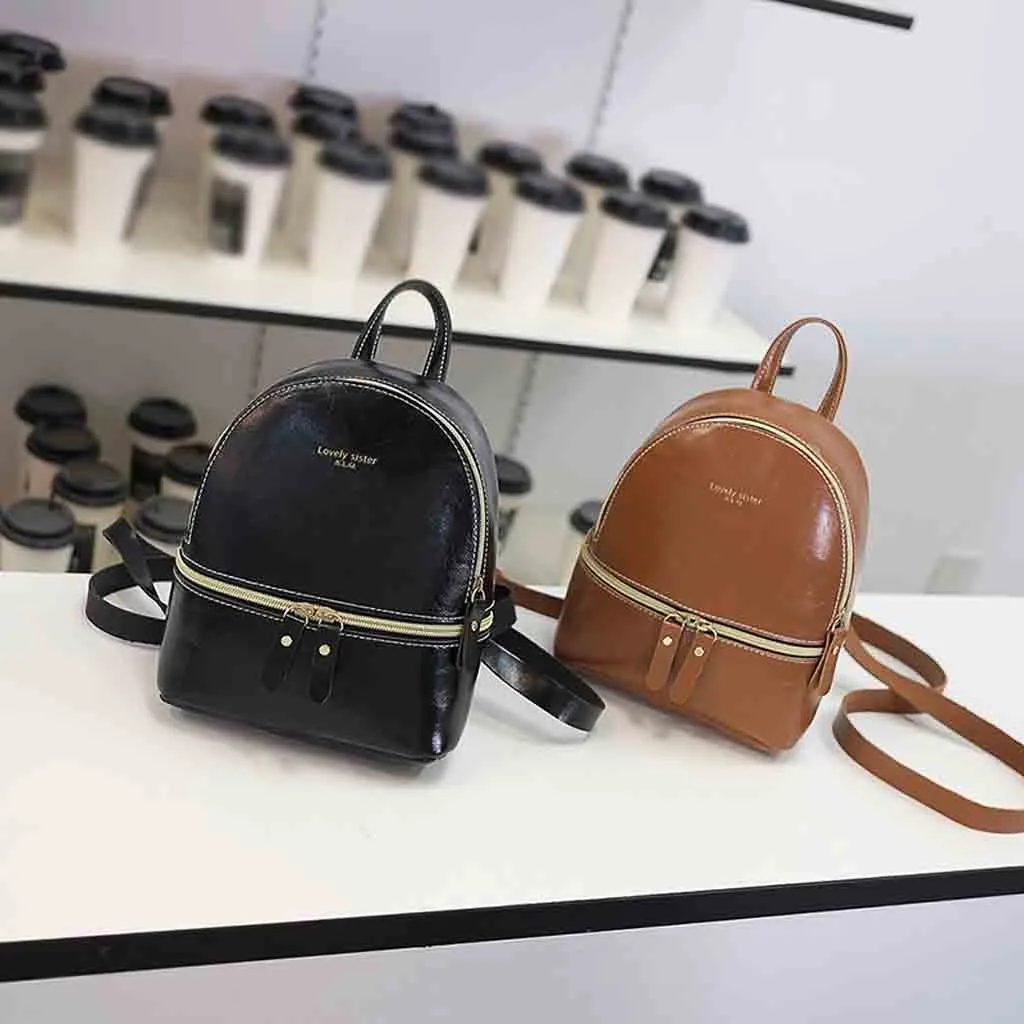 

Fashion Women Mini Backpack Ladies shoulders Small Backpack Letter Purse Mobile Phone Bag Leather Backpacks Mochila Femini