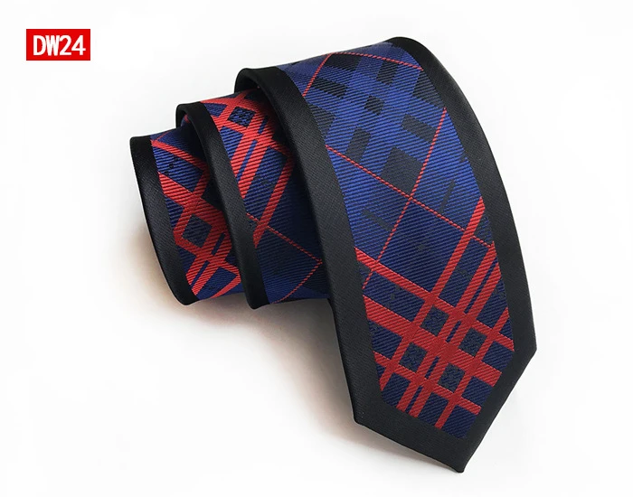 Узкой части 6 см тонкие шелковые галстуки Модный рисунок в горошек галстук с рисунком «Шотландка» для мужчин бабочка в деловом стиле подарок шейный галстук красный серебристый желтый галстуки в повседневном стиле - Цвет: A24