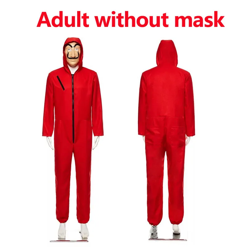 Adult without mask Салвадор дали Косплей фильм маска деньги Heist The House of paper La Casa De Papel Косплей Костюм маска для лица для детей и взрослых - Цвет: Adult without mask