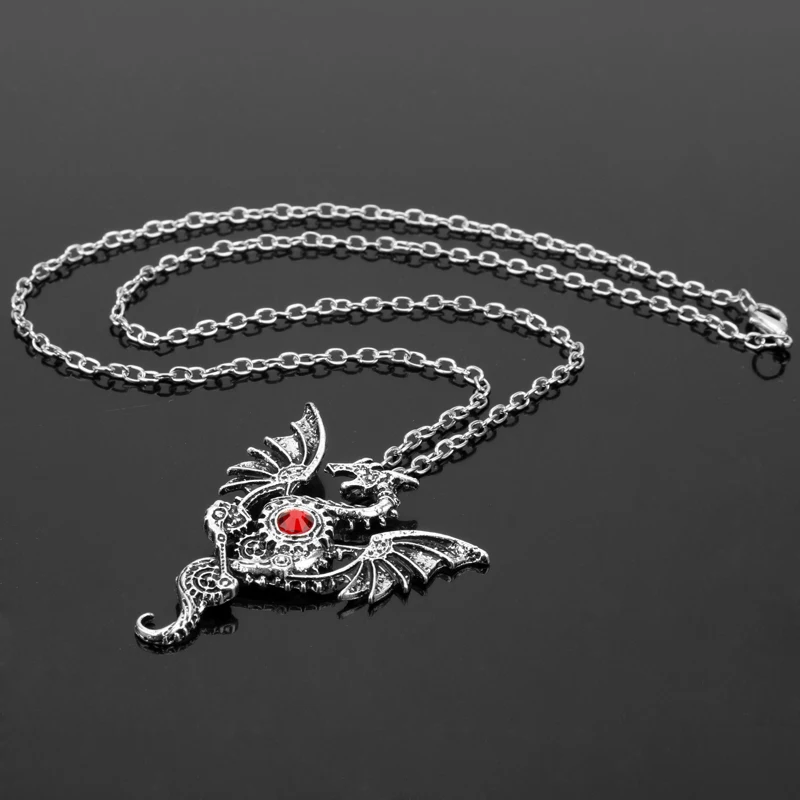 Dongsheng новое ожерелье Дракон ожерелье с крыльями хрустальные амулеты Дракон винтажные аксессуары в готическом стиле ювелирные изделия для женщин мужчин-30