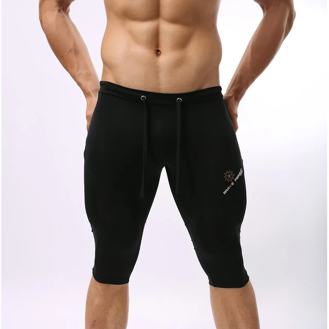 Men's Tight Mid high Shorts for Swimming and Cycling! Colorful Skinny Swim Jammers Body Suits