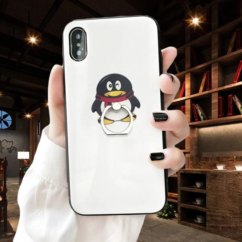 

2019 new 360 degree rotating cartoon cute cute expression penguin mobile phone ring bracket for iPhone6s 7 8p X XR XS max