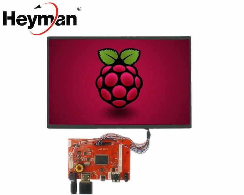 

Heyman 10 inch LCD Display High Resolution Monitor Remote Driver Control Board 2AV HDMI USB TYPE- C For Raspberry Pi 2 3