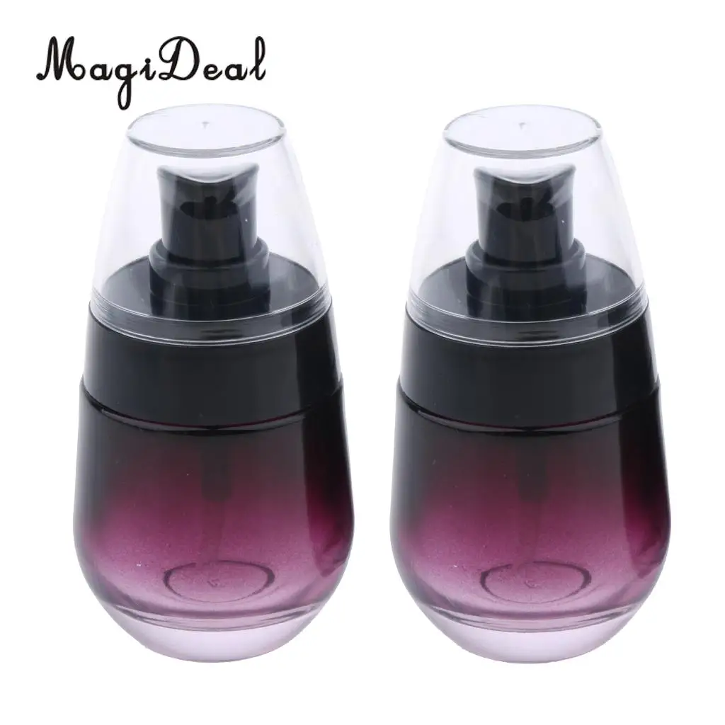 2Pcs 30ML Glass Bottle Pump Sprayer Makeup Liquids Vials - Plastic Nozzle