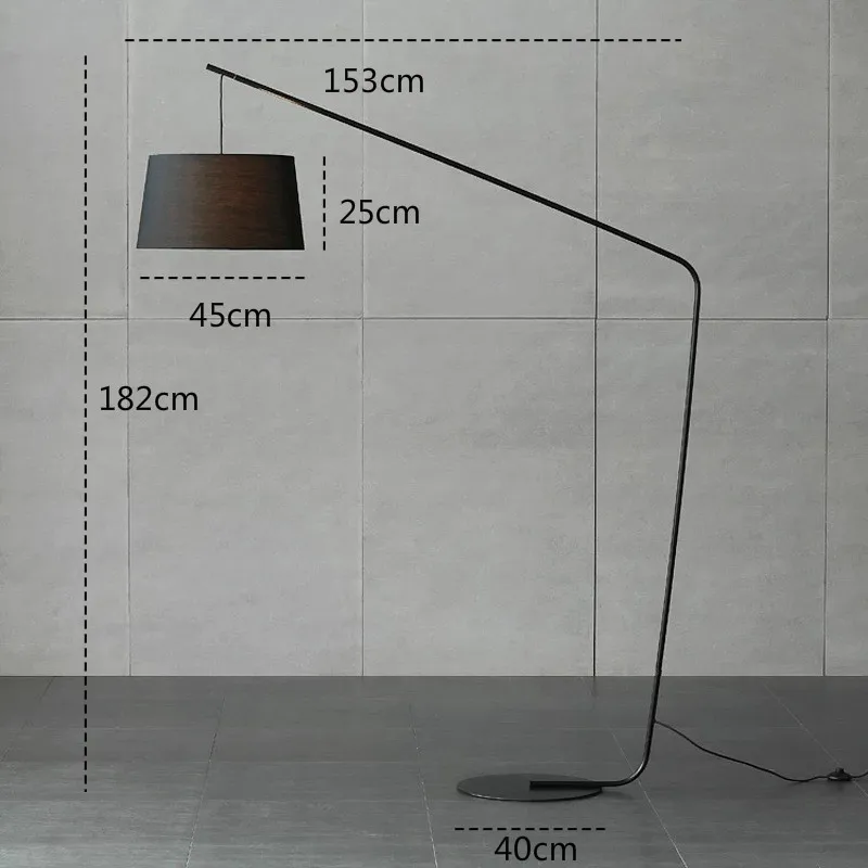 Nordic Black Fishing Flooring Light Simple Creative Model Room Floor Lamps for Living Room Sofa Bedroom Ground Standing Lamp - Цвет абажура: Floor lamp