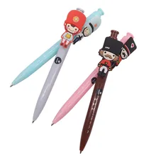 4 шт. с рисунком солдата шариковая ручка 0,5 мм ручка с наконечником синий заправка смешанный стиль доставки студент, школа, офис